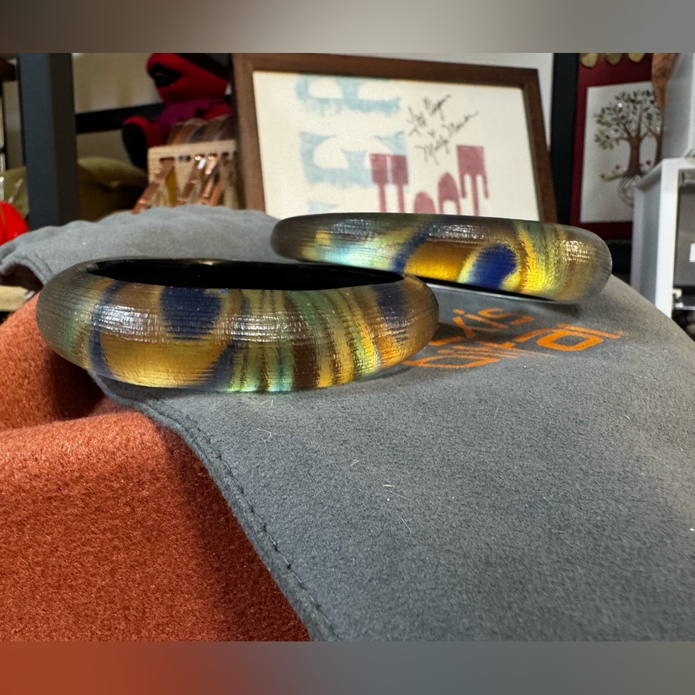 Alexis Bittar Peacock Multicolor Lucite Bangle Set